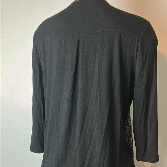 MAURICES Women’s 4/4  Sleeve Gold Lace 1/2 Zip Blouse Top Shirt - Picture 6 of 8